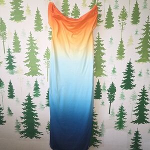 Rnwy Reversible Strapless Midi Dress